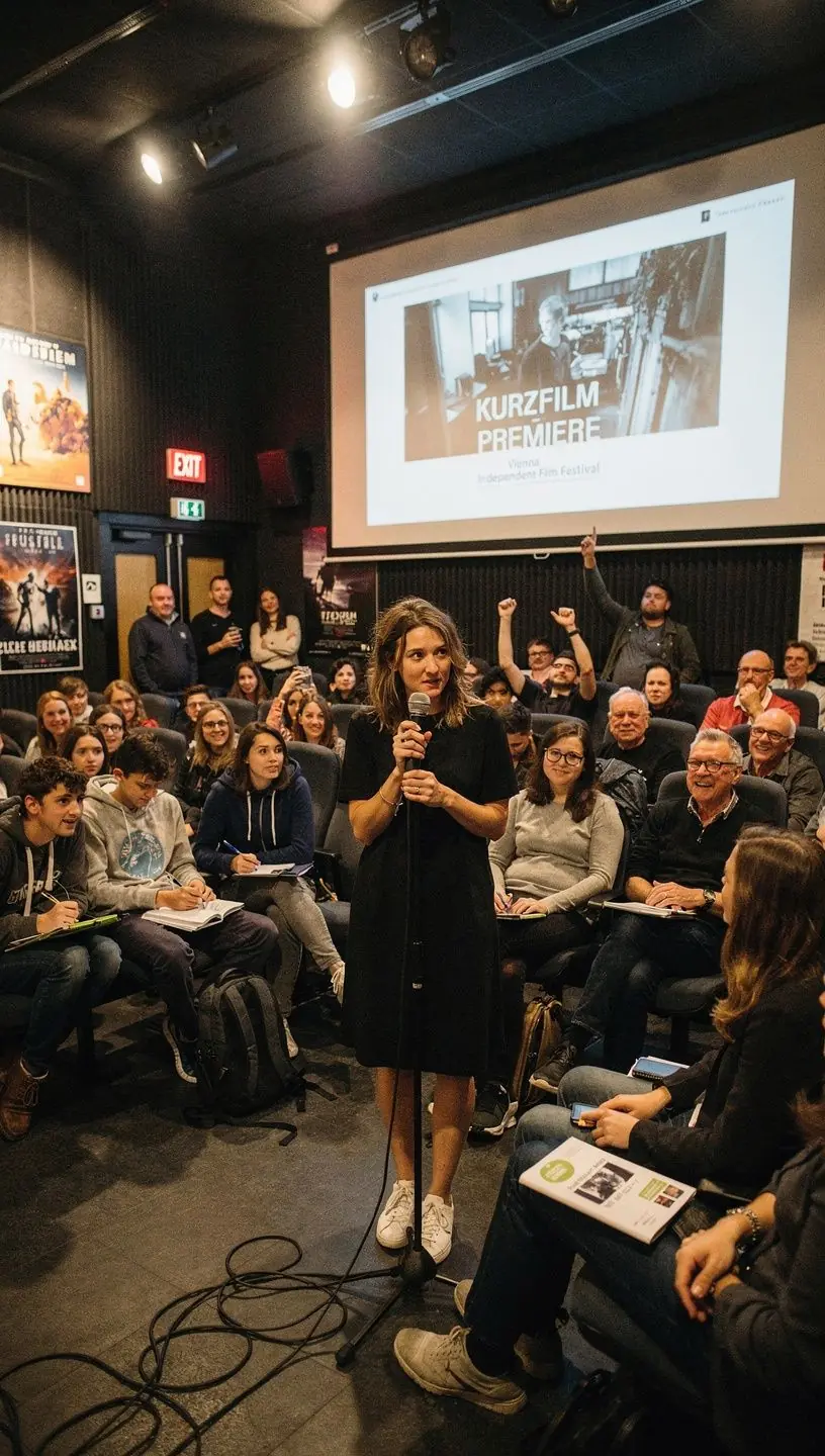 Ein Lehrer erklärt die Grundlagen der Kameraführung während eines Online-Kurses.