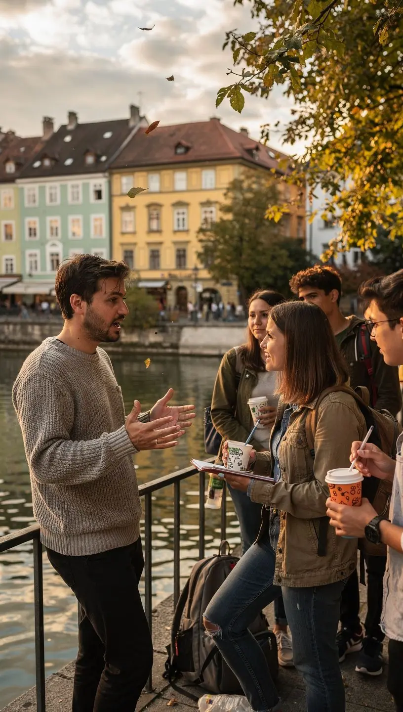 Ein Lehrer erklärt die Grundlagen der Kameraführung während eines Online-Kurses.
