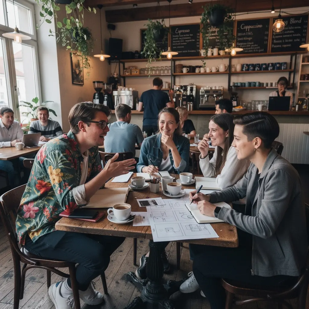 Ein Student bearbeitet Videomaterial auf einem Laptop in einem modernen Klassenraum.